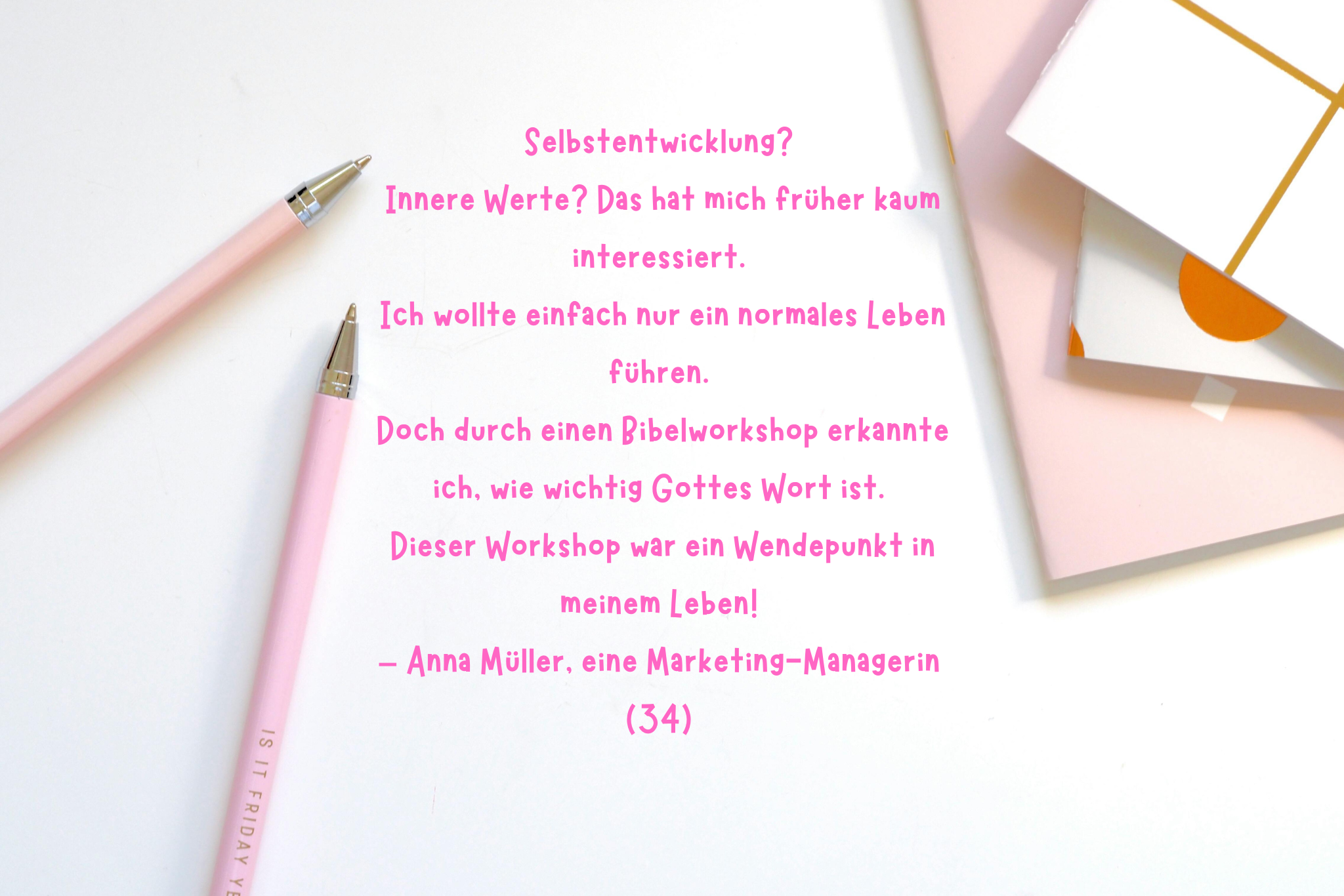 Danke schön! Früher habe ich mehr auf die Meinung anderer geachtet als auf Gottes Wort. Doch diese Gelegenheit hat mir geholfen, mein Selbstwertgefühl durch die Bibel zu stärken und über mich selb (1)